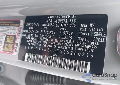 2025 Kia Sportage X-Line из США, поврежденный, VIN 5XYK6CDF5SG260219